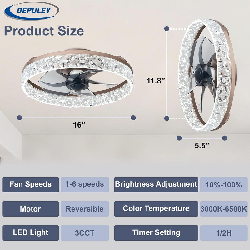 16-Inch Ceiling Fans with Lights: LED Fan Remote