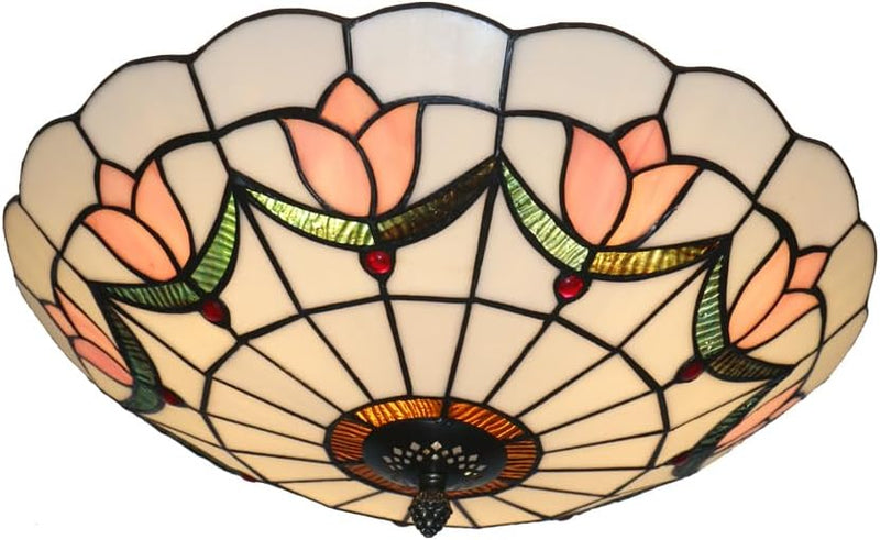 16 Inch Tiffany Style Ceiling Light Flush Mount