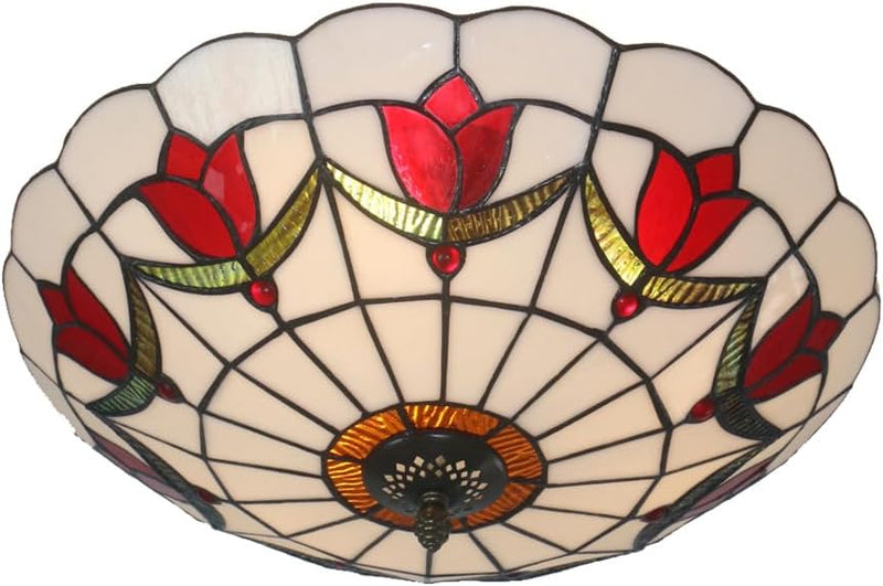 16 Inch Tiffany Style Ceiling Light Flush Mount