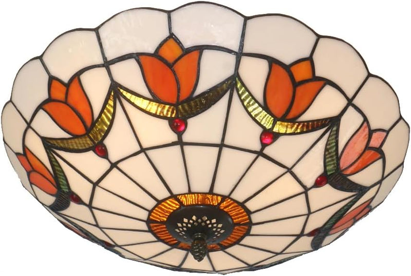 16 Inch Tiffany Style Ceiling Light Flush Mount