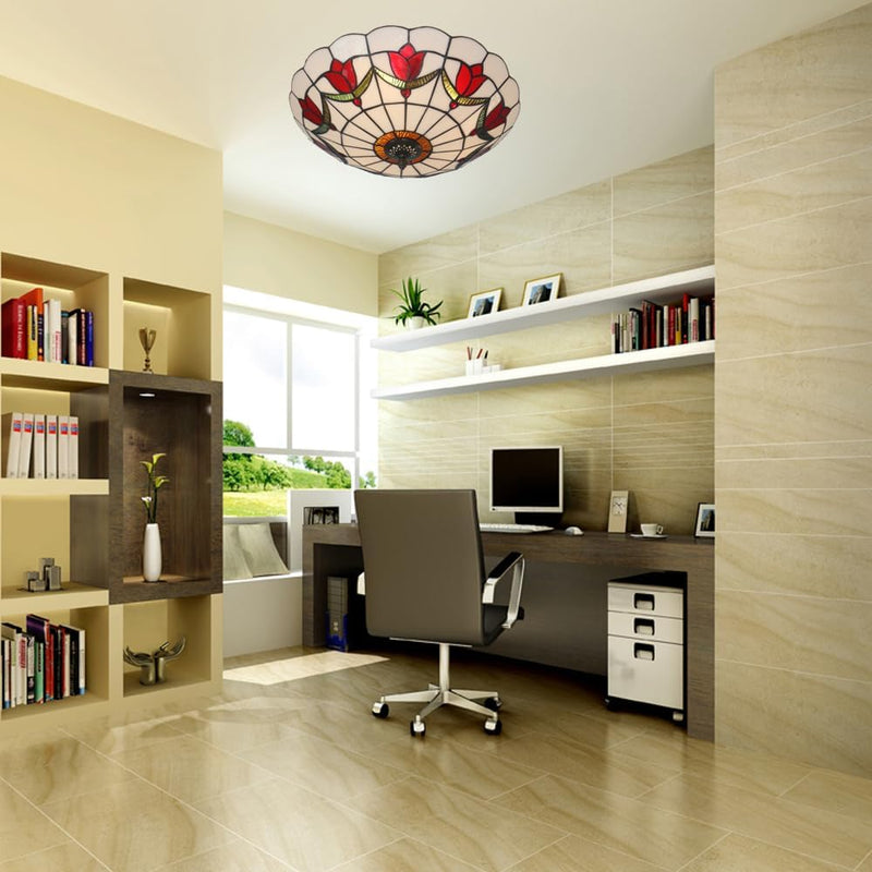 16 Inch Tiffany Style Ceiling Light Flush Mount