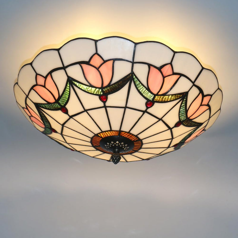 16 Inch Tiffany Style Ceiling Light Flush Mount