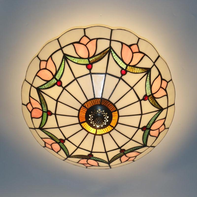 16 Inch Tiffany Style Ceiling Light Flush Mount