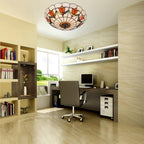 16 Inch Tiffany Style Ceiling Light Flush Mount