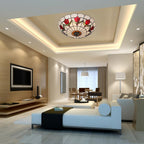 16 Inch Tiffany Style Ceiling Light Flush Mount