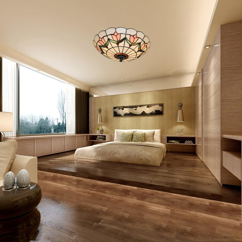 16 Inch Tiffany Style Ceiling Light Flush Mount