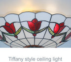 16 Inch Tiffany Style Ceiling Light Flush Mount