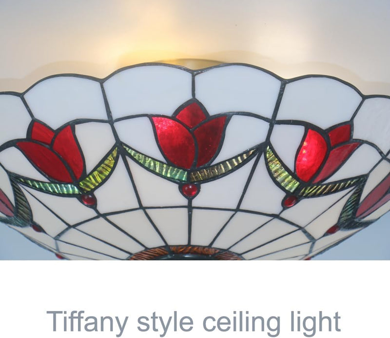 16 Inch Tiffany Style Ceiling Light Flush Mount
