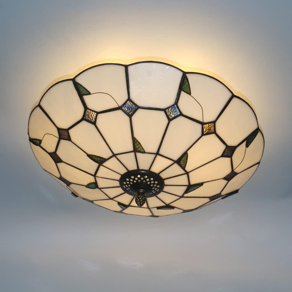 16 Inch Tiffany Style Stained Glass Ceiling Light