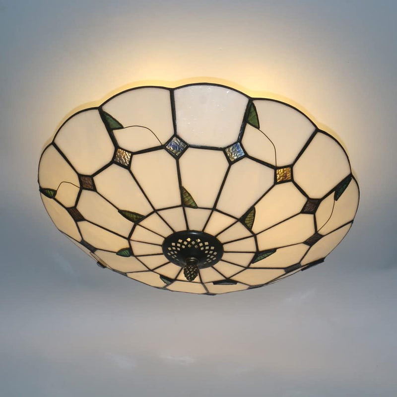 16 Inch Tiffany Style Stained Glass Ceiling Light
