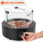 16" Tabletop Gas Fire Pit with Lava Rocks