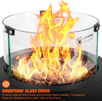 16" Tabletop Gas Fire Pit with Lava Rocks