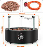 16" Tabletop Gas Fire Pit with Lava Rocks