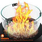 16" Tabletop Gas Fire Pit with Lava Rocks
