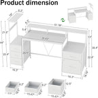 160CM Computer Desk with Printer Stand and Storage