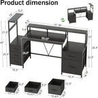160CM Computer Desk with Printer Stand and Storage