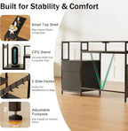 160CM Computer Desk with Printer Stand and Storage