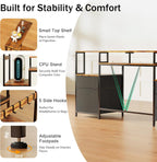 160CM Computer Desk with Printer Stand and Storage