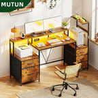 160CM Computer Desk with Printer Stand and Storage