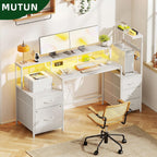 160CM Computer Desk with Printer Stand and Storage