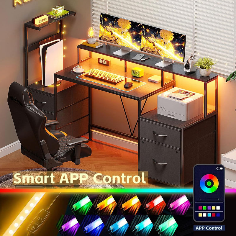 160CM Computer Desk with Printer Stand and Storage