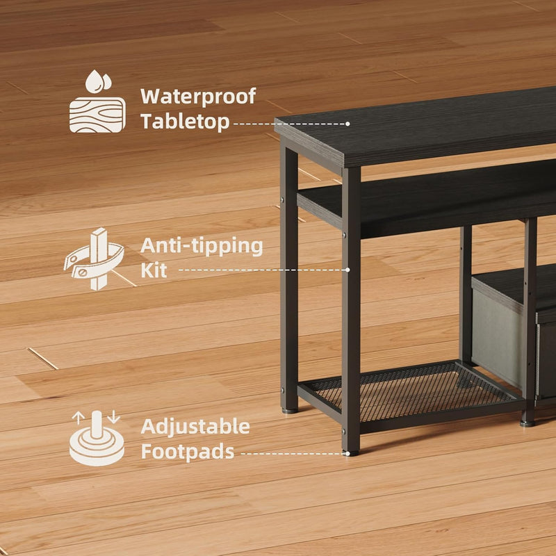 160CM TV Stand Cabinet Unit with Charging Station