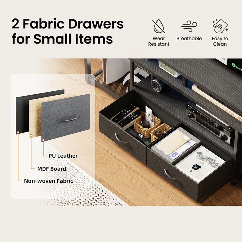 160CM TV Stand Cabinet Unit with Charging Station