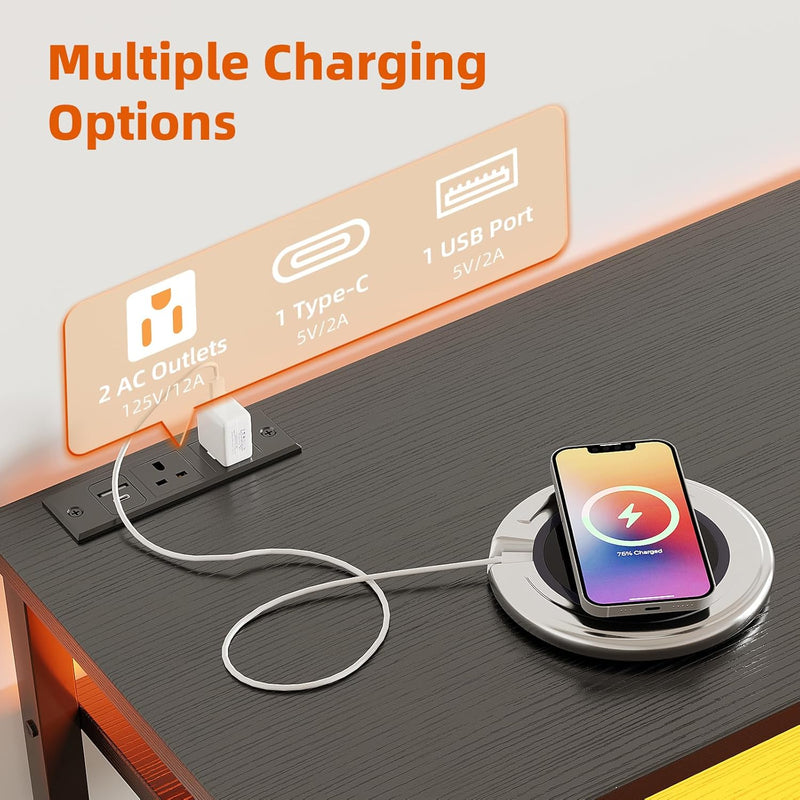 160CM TV Stand Cabinet Unit with Charging Station