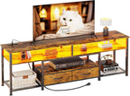 160CM TV Stand Cabinet Unit with Charging Station
