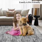 Modern Solid Rug Living Room Washable