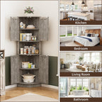 165CM Tall Corner Storage Cabinet with Barn Doors