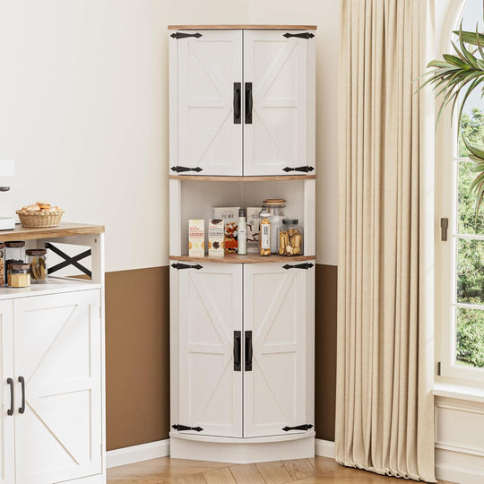 165CM Tall Corner Storage Cabinet with Barn Doors