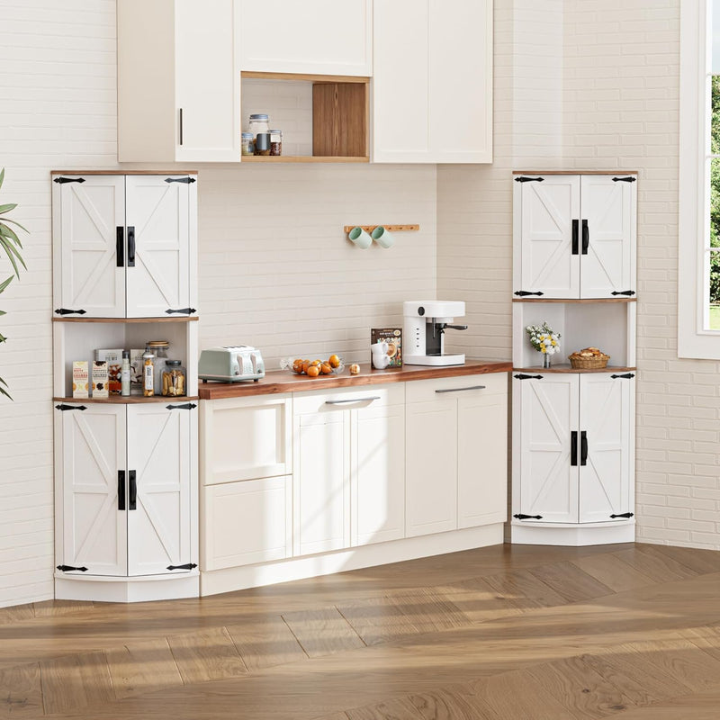165CM Tall Corner Storage Cabinet with Barn Doors