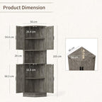 165CM Tall Corner Storage Cabinet with Barn Doors