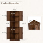 165CM Tall Corner Storage Cabinet with Barn Doors