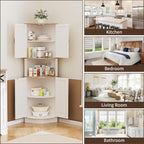 165CM Tall Corner Storage Cabinet with Barn Doors