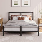 Low Profile Bed Frame with Metal Headboard