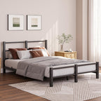 Low Profile Bed Frame with Metal Headboard