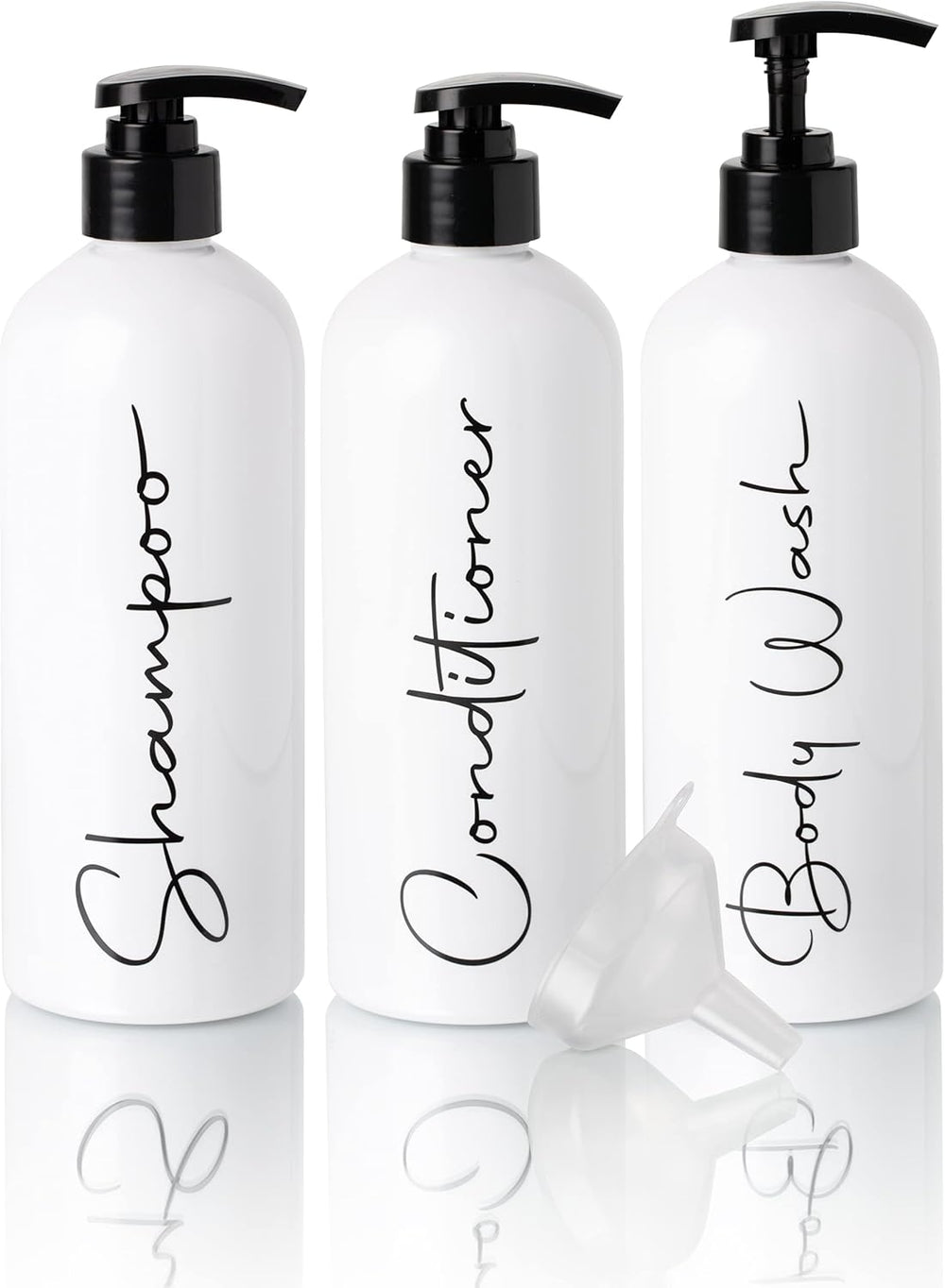 16oz Reusable Shampoo and Conditioner Bottles