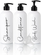 16oz Reusable Shampoo and Conditioner Bottles