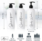 16oz Reusable Shampoo and Conditioner Bottles