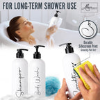 16oz Reusable Shampoo and Conditioner Bottles