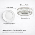 17.7in Crystal Flush Mount Ceiling Light 48W 6000K