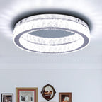 17.7in Crystal Flush Mount Ceiling Light 48W 6000K