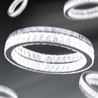17.7in Crystal Flush Mount Ceiling Light 48W 6000K