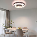 17.7in Crystal Flush Mount Ceiling Light 48W 6000K