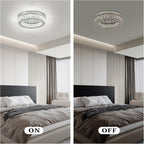 17.7in Crystal Flush Mount Ceiling Light 48W 6000K