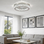 17.7in Crystal Flush Mount Ceiling Light 48W 6000K