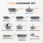 17 Pieces Non Stick Pots and Pans Set