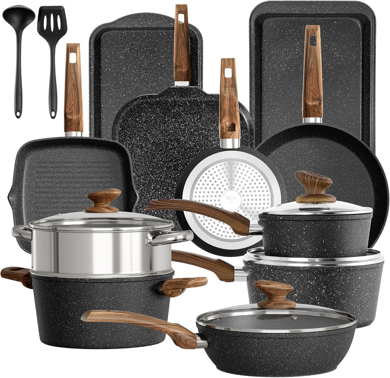 17 Pieces Non Stick Pots and Pans Set